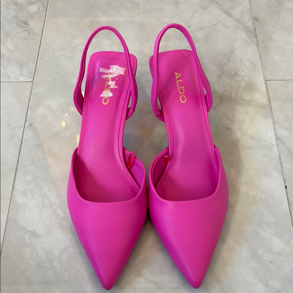 Aldo Pink Slingback Heels with Pointed Toe